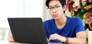 Student using Laptop