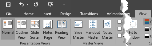 views in a presentation program