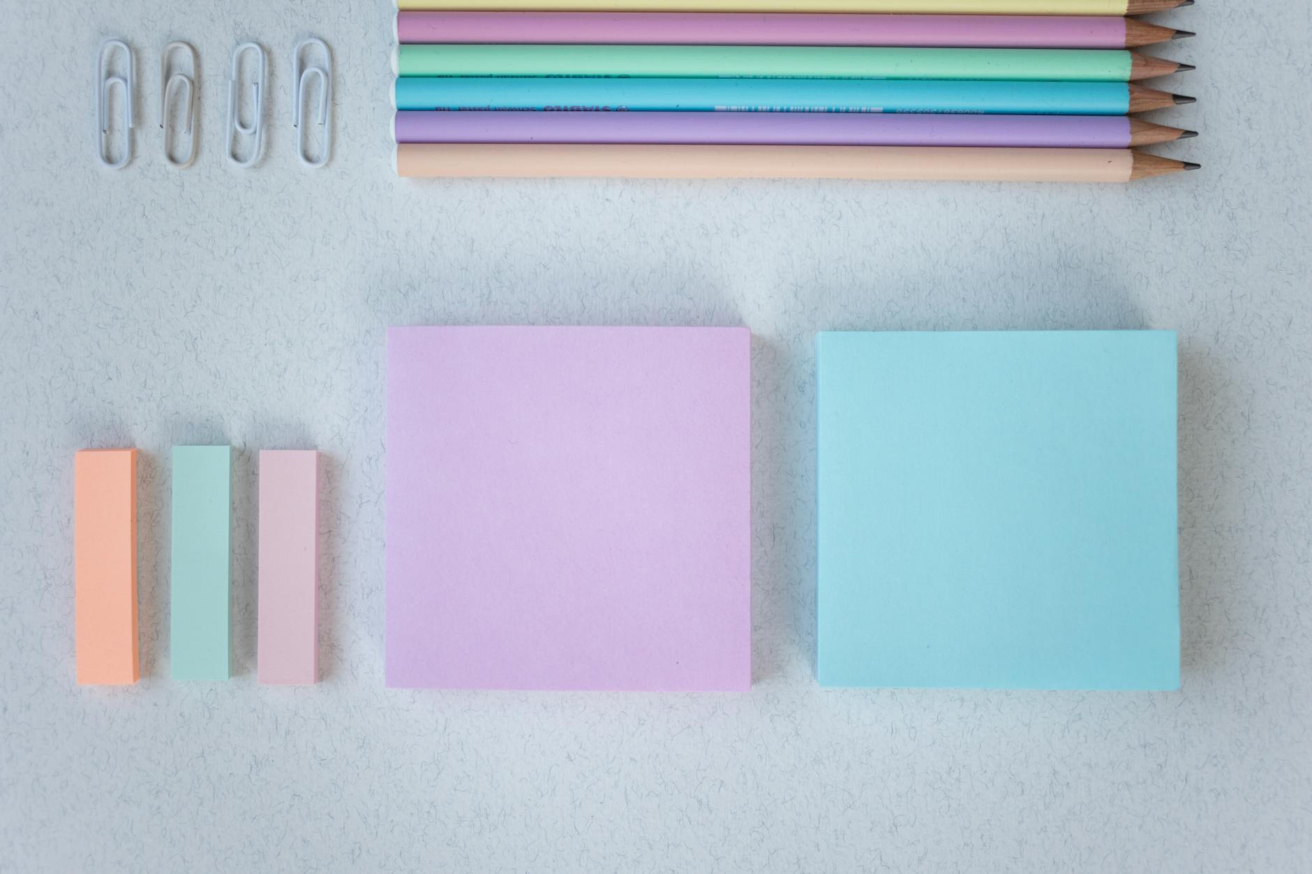 Three sticky notes on a desk representing the 3-follow-up rule