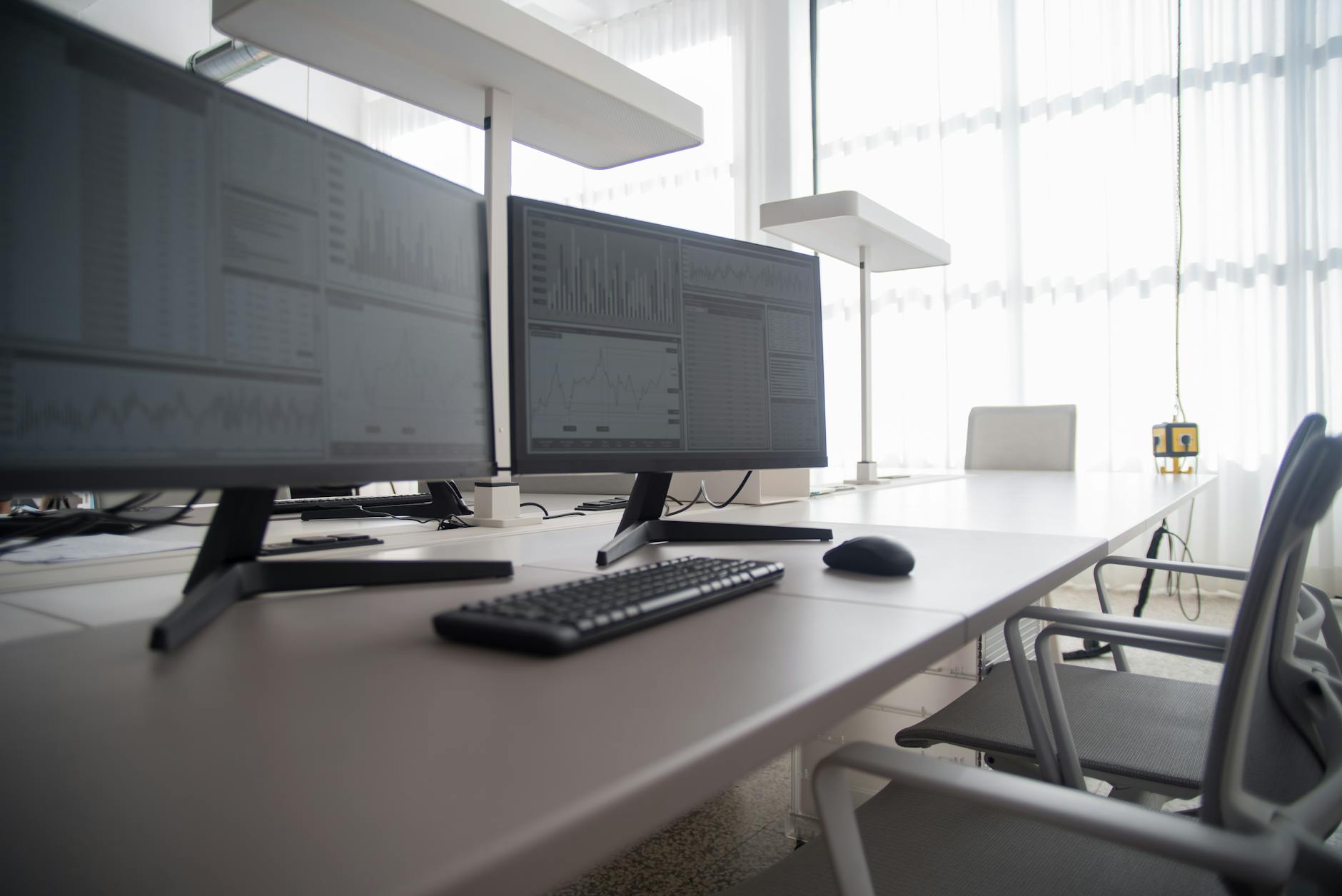 Two monitors side by side showing the difference between two effects